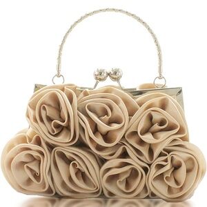 Satin Floral Clutch - Brand New